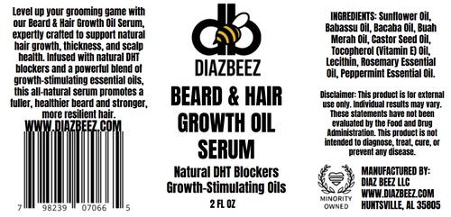 Beard & Hair Growth Oil Serum – Natural DHT Blockers + Growth-Stimulating Oils